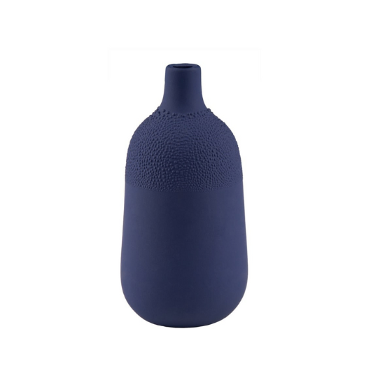 Räder Indigo Beaded Glazed Stoneware Vase