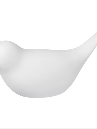 White unglazed porcelain bird paperweight by Räder, designed by Yurtcu.