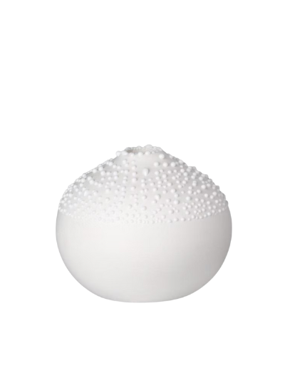 Räder small white beaded porcelain vase, 5×6 cm, with part-glazed matte finish and minimalist design.