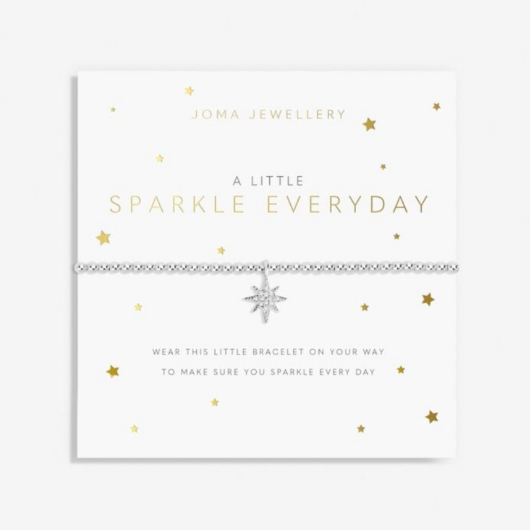 A Little Sparkle Every Day Bracelet – silver-plated star charm on stretch design with sentiment card.