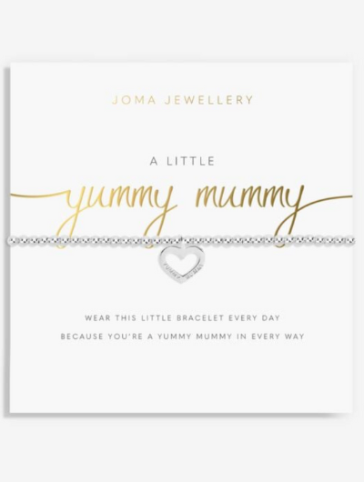 Joma Jewellery A Little Yummy Mummy silver-plated bracelet with charm on sentiment card