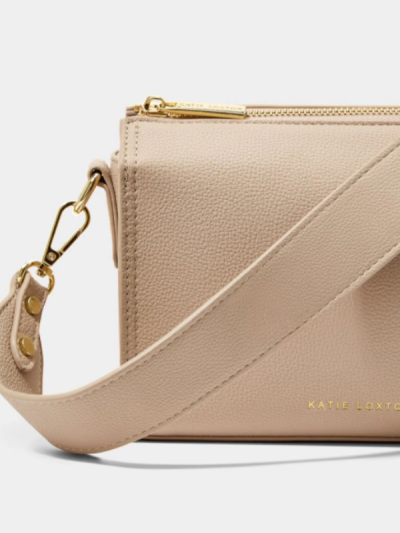 Katie Loxton Zana Crossbody Bag in Soft Tan – minimalist vegan leather bag.