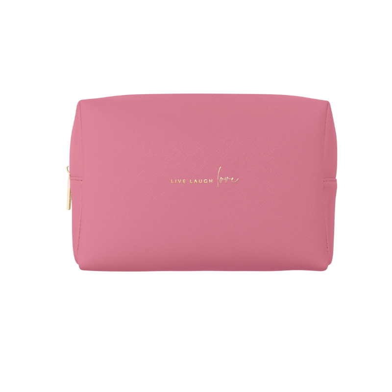 Katie Loxton Live Love Laugh Colour Pop Wash Bag in hot pink.