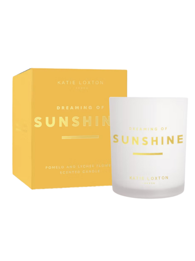 Katie Loxton Dreaming of Sunshine Candle with pomelo and lychee flower fragrance.
