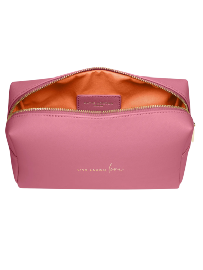 Katie Loxton Live Love Laugh Colour Pop Wash Bag in hot pink.