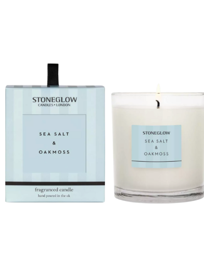 Stoneglow Sea Salt & Oakmoss Scented Candle in jar, 200g