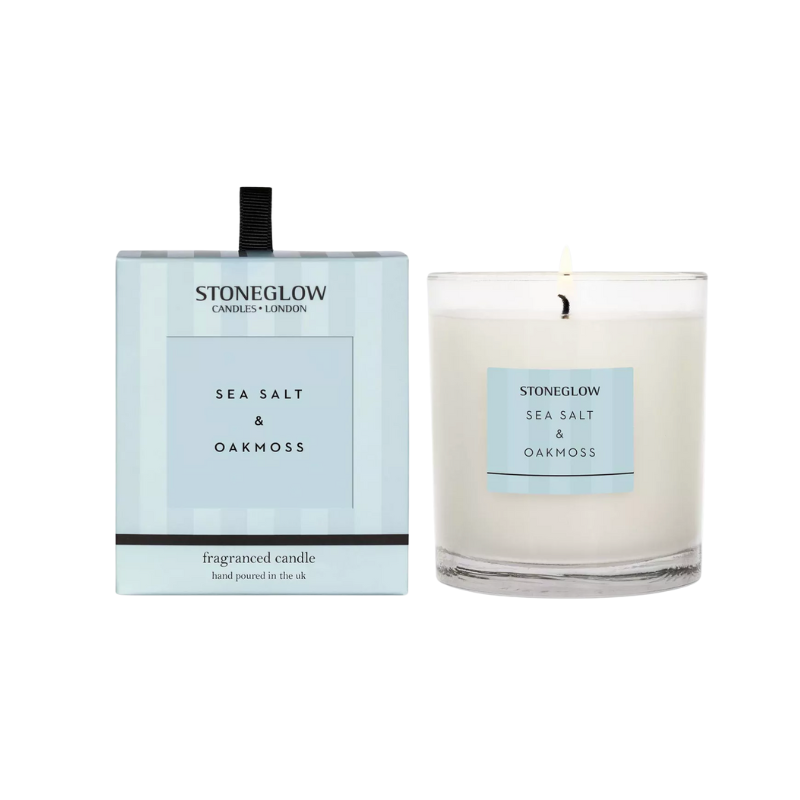 Stoneglow Sea Salt & Oakmoss Scented Candle in jar, 200g