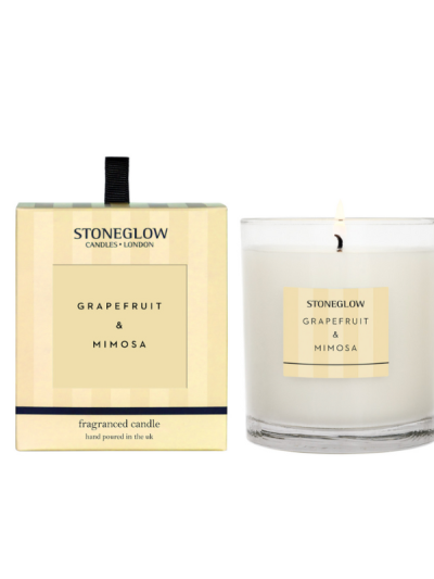 Stoneglow Grapefruit & Mimosa jar candle with citrus and floral fragrance, 200g