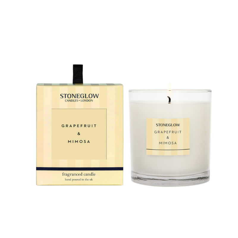 Stoneglow Grapefruit & Mimosa jar candle with citrus and floral fragrance, 200g